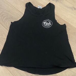 PINK Victoria's Secret Black Tank with Colorful Logo